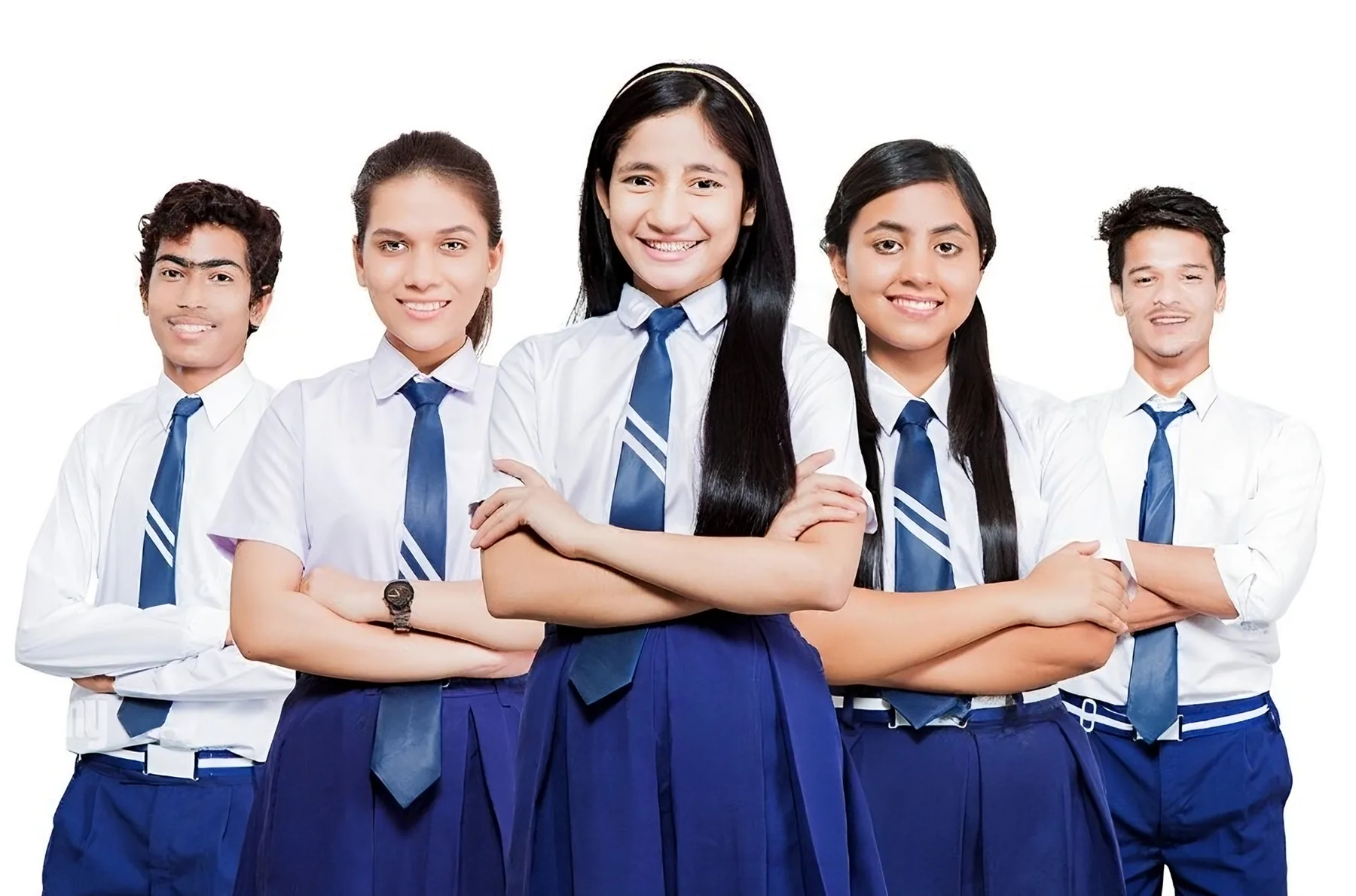 Students wearing coordinated academic uniforms