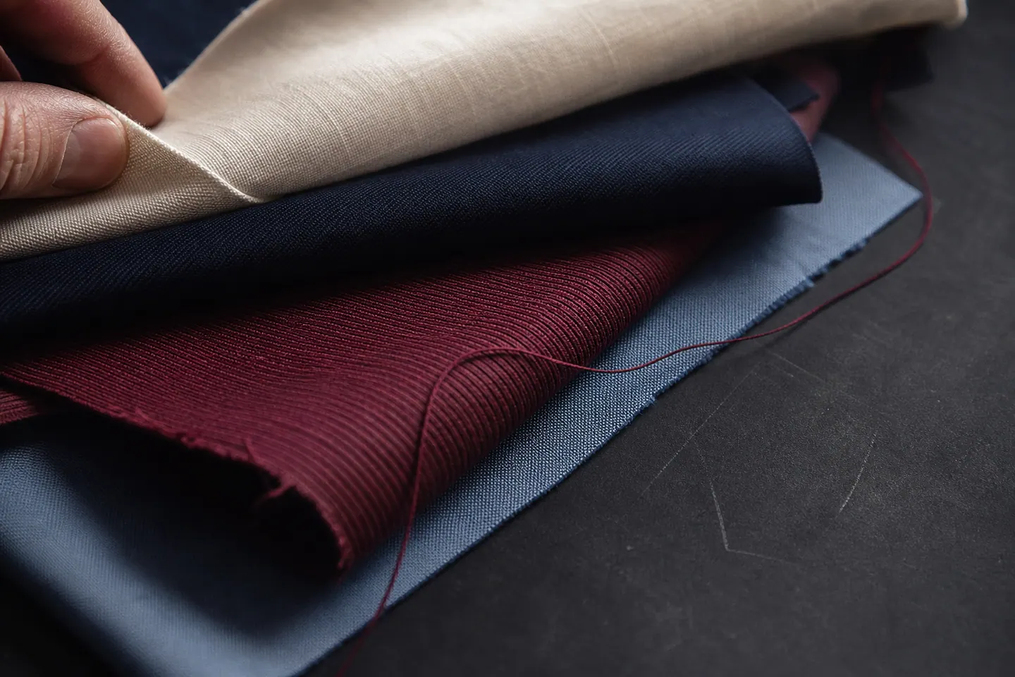 Coordinated uniform fabrics selected by hand