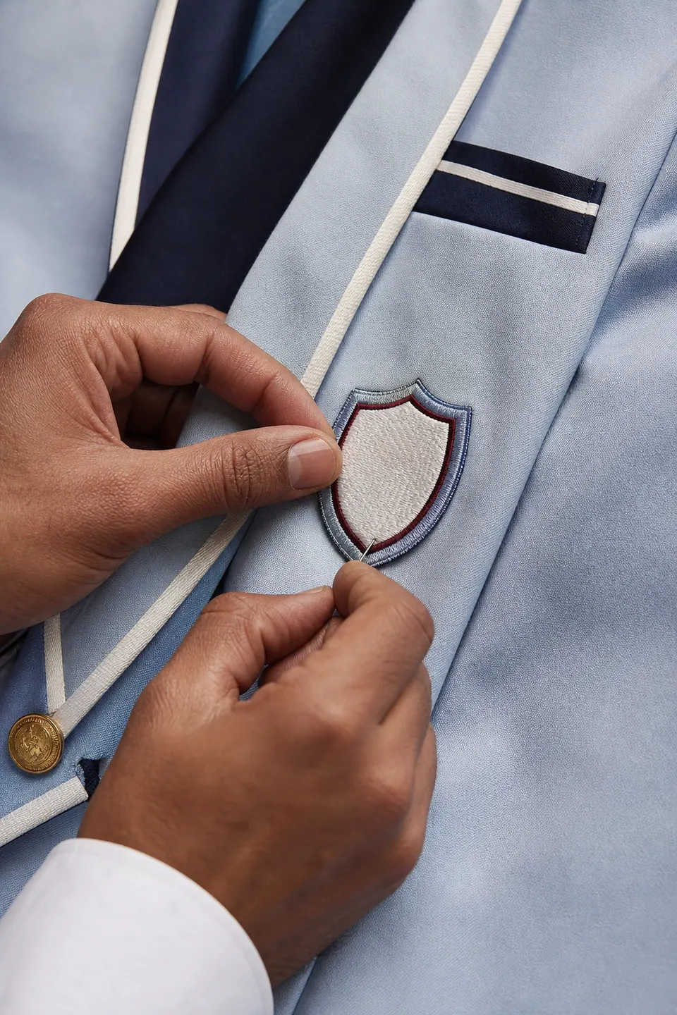 Academic uniform detail shaped with purpose